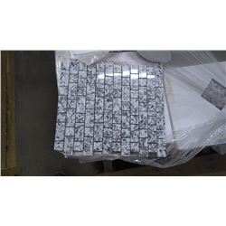 Luna Pearl 1"x1" 1"x2: Granite Mosaic- 10 boxes, 100 pieces, 12" x 12" sheets approx 100 square feet