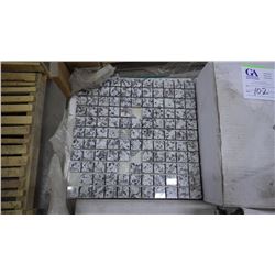 Luna Pearl 1"x1" 1"x2: Granite Mosaic- 10 boxes, 100 pieces, 12" x 12" sheets approx 100 square feet