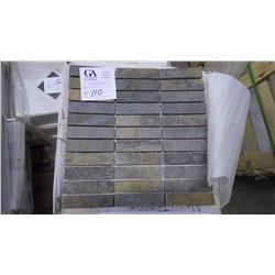 Charcoal Terracotta 1"x4" Sawn Slate Mosaic- 13 boxes, 65 pieces, 12" x 12" sheets approx 65 square 