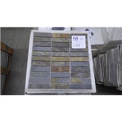 Charcoal Terracotta 1"x4" Sawn Slate Mosaic- 12 boxes, 60 pieces, 12" x 12" sheets approx 60 square 