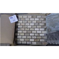 M#36 Travertine Mosaic- 3.5 boxes, 35 pieces, 12" x 12" approx 35 sq.ft retail value of 628.00