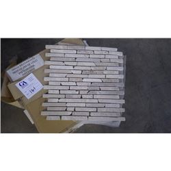 M#116 Travertine Mosaic- 1 box, 10 pieces, 12" x 12" sheets approx 10 sq.ft retail value of 179.00