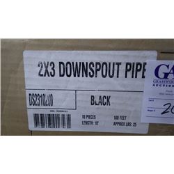 2"x3" Downspout Pipe, Black- 1 box, 10 pieces, 100 sq.ft