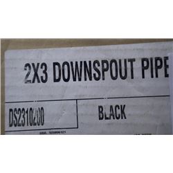 2"x3" Downspout Pipe, Black- 1 box, 10 pieces, 100 sq.ft