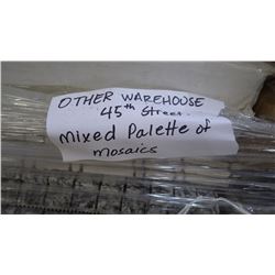 Mixed Pallet, Mosaics, 100 pieces, 12" x 12" sheets approx 100 sq.ft retail value of 2000.00