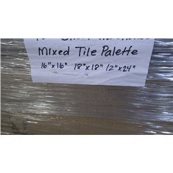 Mixed Pallet, 12" x 24" (45 pieces) & 18" x 18" (20 pieces) Granite and Marble Tile retail value of 