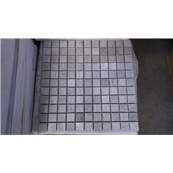 Grey Woodridge Vein Cut 1" x 1" Marble Mosaic- 18 boxes, 90 pieces, 12" x 12" sheets approx 90 sq.ft