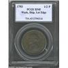Image 1 : 1793 Ship Halfpenny, Copper, Lettered Edge XF45 PCGS. Baker-18, R.3. This popular Colonial combin...