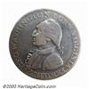 Image 1 : 1789 Washington Born Virginia Cent Fine 15 Uncertified. Baker-60. This variant has dentilated rim...