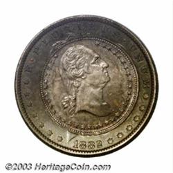 1882 Washington Counterstamp on a Silver Dollar AU58....