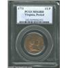 Image 3 : 1773 1/2P Virginia Halfpenny, Period MS64 Red PCGS. Breen-180. Very well struck for this popular...