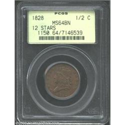 1828 1/2 C 12 Stars MS64 Brown PCGS....