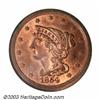 Image 1 : 1854 1/2 C MS65 Red NGC. The 1854 is surprisingly difficult to locate with full red mint luster i...
