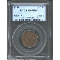 1856 1/2 C MS63 Brown PCGS....