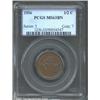 Image 1 : 1856 1/2 C MS63 Brown PCGS....