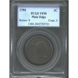 1795 1C Plain Edge VF30 PCGS....