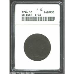 1796 1C Reverse of 1796 Fine 12 ANACS....