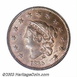 1835 1C Large 8 and Stars MS64 Red and Brown PCGS....