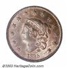 Image 1 : 1835 1C Large 8 and Stars MS64 Red and Brown PCGS....