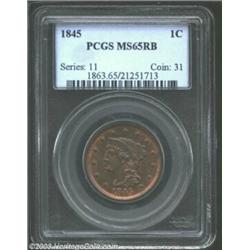 1845 1C MS65 Red and Brown PCGS....