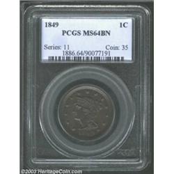 1849 1C MS64 Brown PCGS....