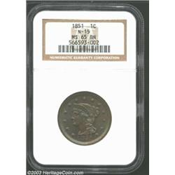 1851 1C MS65 Brown NGC....