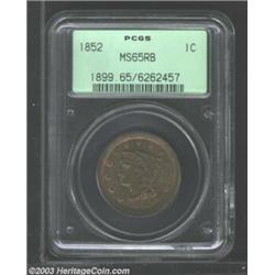 1852 1C MS65 Red and Brown PCGS....