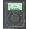 Image 1 : 1852 1C MS65 Red and Brown PCGS....