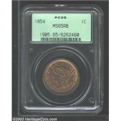 1854 1C MS65 Red and Brown PCGS....