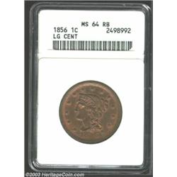 1856 1C Upright 5 MS64 Red and Brown ANACS....