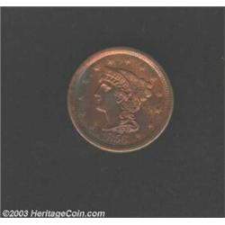 1856 1C Slanted 5 MS63 Red and Brown Uncertified....