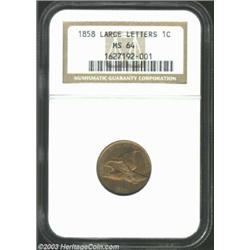 1858 1C Large Letters MS64 NGC....