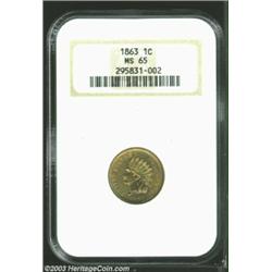 1863 1C MS65 NGC. Previously offered as lot 6593 in our August 2000 Philadelphia Signature Sale,...