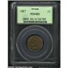 Image 1 : 1867 1C MS64 Brown PCGS....