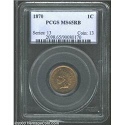 1870 1C MS65 Red and Brown PCGS....