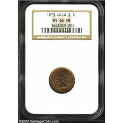 1873 1C Open 3 MS66 Red and Brown NGC....