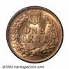 Image 2 : 1875 1C MS65 Red PCGS. This sharply defined and fully lustrous Gem is similar in technical qualit...