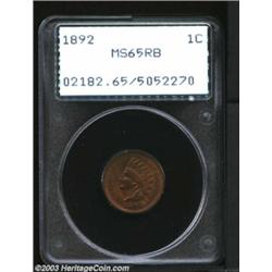 1892 1C MS65 Red and Brown PCGS....