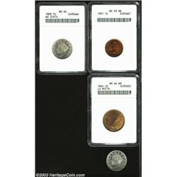 1901 1C Cent MS63 Red and Brown ANACS, nearly full red, vivid orange color, lustrous and clean, s...