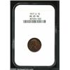 Image 1 : 1917-D 1C MS65 Red and Brown NGC. Basically carbon-free and very well defined, with attractive ro...