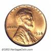 Image 1 : 1936 1C Doubled Die Obverse--Type Two MS66 Red PCGS. FS-016. This is the third of the 1936 Double...