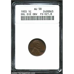 1955/55 1C Doubled Die AU58 Brown ANACS....