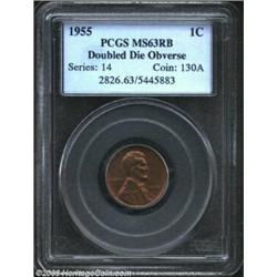 1955/55 1C Doubled Die MS63 Red and Brown PCGS....