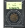 Image 1 : 1867 2C PR65 Red and Brown PCGS. Evenly mellowed golden-tan surfaces display modest reflectivity...