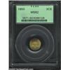 Image 1 : 1855 3CS MS62 PCGS. Well struck with golden toning and small splotches of cobalt-blue color. The...