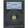 Image 1 : 1857 3CS MS64 PCGS. A delicately toned, frosty example with traces of die clashing on the reverse...