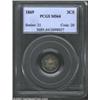 Image 1 : 1869 3CS MS64 PCGS. Sharply struck with one or two small reverse marks that keep this impressive...