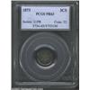 Image 1 : 1873 3CS PR63 PCGS. Deep bluish-steel and apricot toning embraces both sides of this final year,...