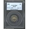 Image 1 : 1883 5C PR65 PCGS. The flashier of the two sides, the obverse, is tinged in golden patina, while...