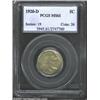 Image 1 : 1920-D 5C MS61 PCGS. Drab olive-steel surfaces are better struck than the typical '20-D Buffalo,...